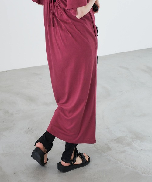 Chaco closet（チャコ クローゼット）の「シンプルコットンリブスリット入りレギンス（レギンス/スパッツ・レディース・ブラック/グレー/オフホワイト・FREE）」の9枚目の写真