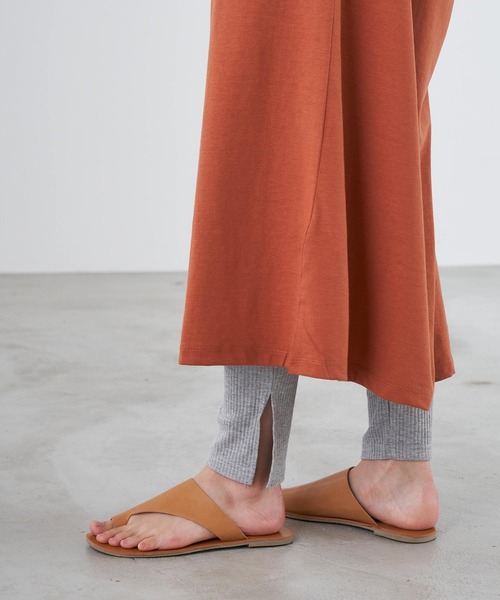 Chaco closet（チャコ クローゼット）の「シンプルコットンリブスリット入りレギンス（レギンス/スパッツ・レディース・ブラック/グレー/オフホワイト・FREE）」の13枚目の写真