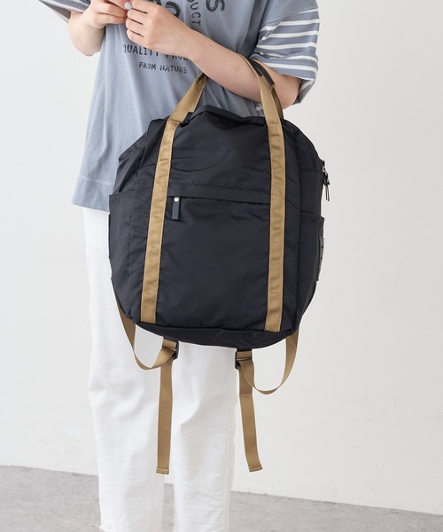 PUAL CE CIN（ピュアルセシン）の「OTONA　NYLON　M　RUCK／ナイロンバックパック／リュック（バックパック/リュック・レディース・ブルー系その他/ブラウン系その他/ベージュ系その他/グレー系その他/ブラック系その他・FREE）」の2枚目の写真