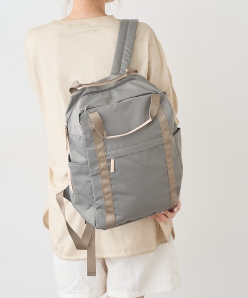 PUAL CE CIN（ピュアルセシン）の「OTONA　NYLON　M　RUCK／ナイロンバックパック／リュック（バックパック/リュック・レディース・ブルー系その他/ブラウン系その他/ベージュ系その他/グレー系その他/ブラック系その他・FREE）」の3枚目の写真