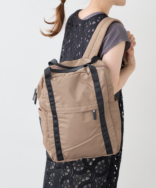 PUAL CE CIN（ピュアルセシン）の「OTONA　NYLON　M　RUCK／ナイロンバックパック／リュック（バックパック/リュック・レディース・ブルー系その他/ブラウン系その他/ベージュ系その他/グレー系その他/ブラック系その他・FREE）」の4枚目の写真