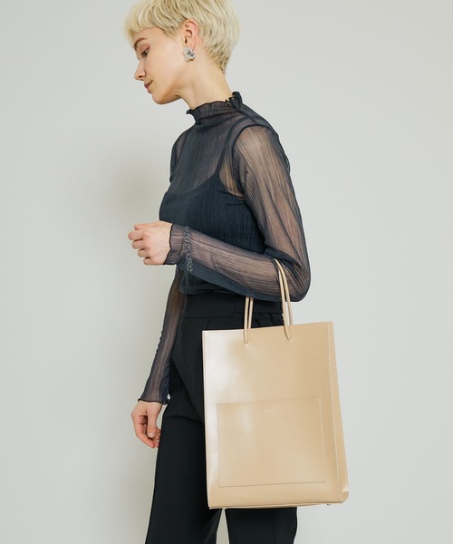 YAHKI（ヤーキ）の「【YAHKI(ヤーキ)】YH-398/レザートートバッグ（トートバッグ・レディース・ブラック/ベージュ・FREE）」の3枚目の写真