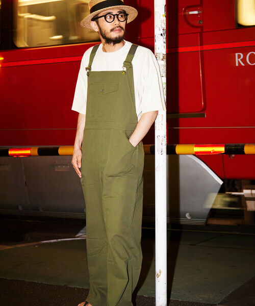 GLOSTER（グロスター）の「ミリタリーオーバーオール　サロペット　オールインワン（サロペット/オーバーオール・メンズ・ブラック/カーキ・M/L）」の2枚目の写真