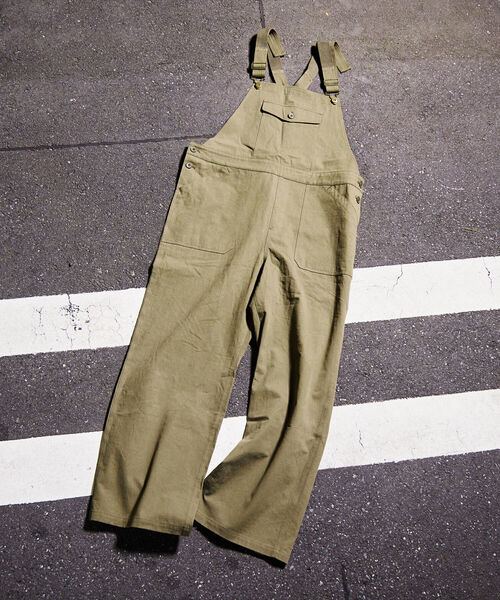 GLOSTER（グロスター）の「ミリタリーオーバーオール　サロペット　オールインワン（サロペット/オーバーオール・メンズ・ブラック/カーキ・M/L）」の5枚目の写真