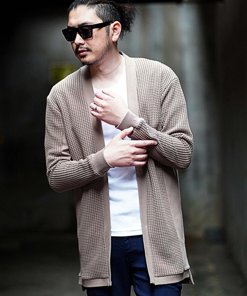 RATTLE TRAP（ラトルトラップ）の「ビッグワッフルカーディガン（カーディガン/ボレロ・メンズ・ブラック/ベージュ・M/L）」の2枚目の写真