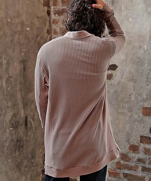 RATTLE TRAP（ラトルトラップ）の「ビッグワッフルカーディガン（カーディガン/ボレロ・メンズ・ブラック/ベージュ・M/L）」の5枚目の写真