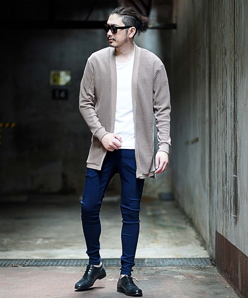 RATTLE TRAP（ラトルトラップ）の「ビッグワッフルカーディガン（カーディガン/ボレロ・メンズ・ブラック/ベージュ・M/L）」の6枚目の写真