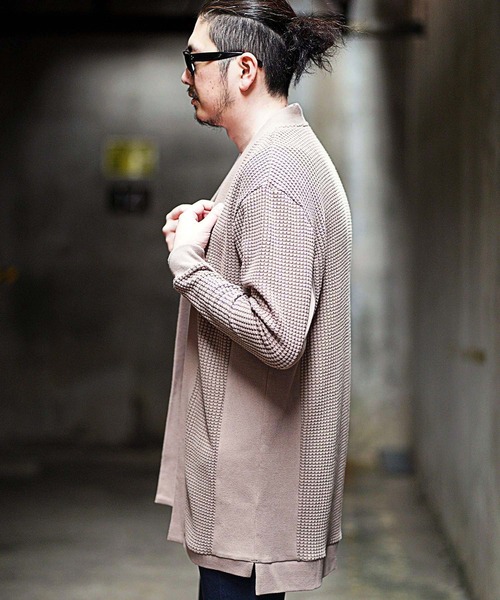 RATTLE TRAP（ラトルトラップ）の「ビッグワッフルカーディガン（カーディガン/ボレロ・メンズ・ブラック/ベージュ・M/L）」の10枚目の写真