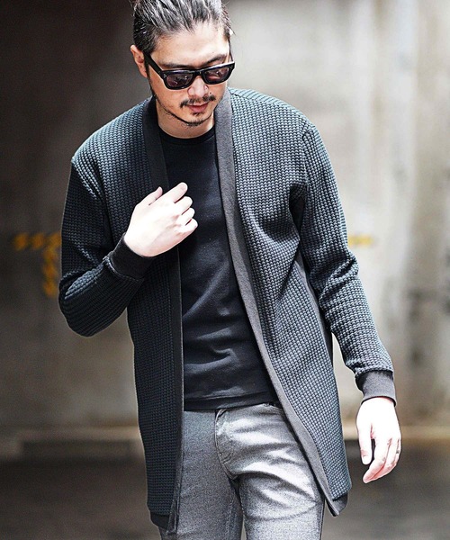 RATTLE TRAP（ラトルトラップ）の「ビッグワッフルカーディガン（カーディガン/ボレロ・メンズ・ブラック/ベージュ・M/L）」の14枚目の写真