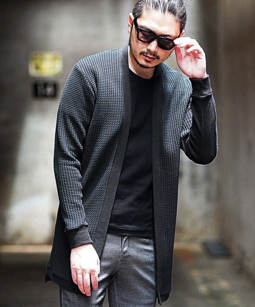 RATTLE TRAP（ラトルトラップ）の「ビッグワッフルカーディガン（カーディガン/ボレロ・メンズ・ブラック/ベージュ・M/L）」の17枚目の写真