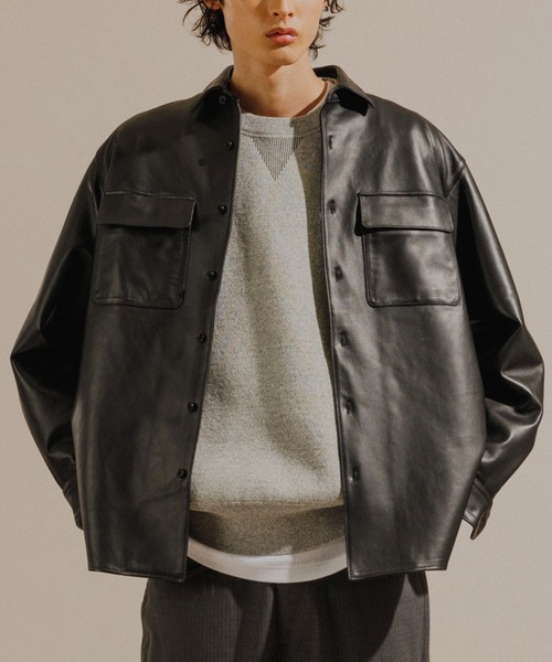 ADAM ET ROPE'（アダムエロペ）の「杢スウェットニット/ヘビーウエイト/UNISEX（スウェット・メンズ・ブラック系その他2/ベージュ/グレー・M/S/L）」の6枚目の写真