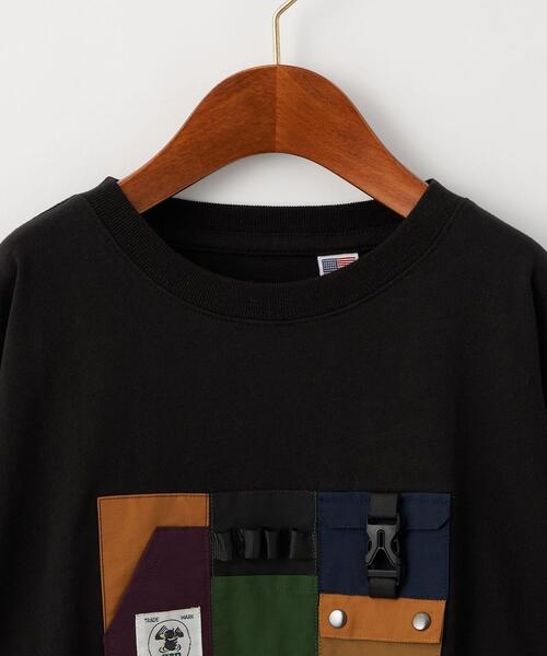 grn(ジーアールエヌ)の「【別注】EX<grn outdoor >ポケットオーバーサイズロングスリーブ/ Tシャツ M(Tシャツ/カットソー・キッズ・ブラック/ホワイト・M(140-150))」の3枚目の写真