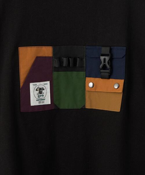 grn(ジーアールエヌ)の「【別注】EX<grn outdoor >ポケットオーバーサイズロングスリーブ/ Tシャツ M(Tシャツ/カットソー・キッズ・ブラック/ホワイト・M(140-150))」の6枚目の写真