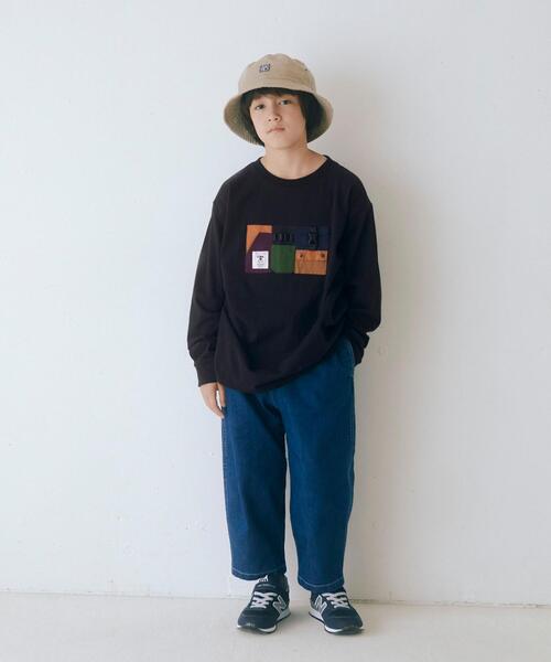 grn(ジーアールエヌ)の「【別注】EX<grn outdoor >ポケットオーバーサイズロングスリーブ/ Tシャツ M(Tシャツ/カットソー・キッズ・ブラック/ホワイト・M(140-150))」の11枚目の写真