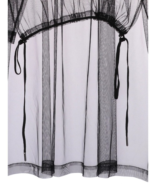 Editt by YECCA VECCA（エディットバイイェッカヴェッカ）の「P.チュールシアーオーバートップス　＊（Tシャツ/カットソー・レディース・アイボリー/ブラック・FREE）」の9枚目の写真