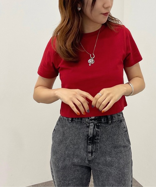 apres jour mignon（アプレジュールミニョン）の「ショートＴシャツ【ZOZOTOWN限定アイテム】（Tシャツ/カットソー・レディース・レッド/オフホワイト/オレンジ/グリーン/ブラック・フリー）」の13枚目の写真