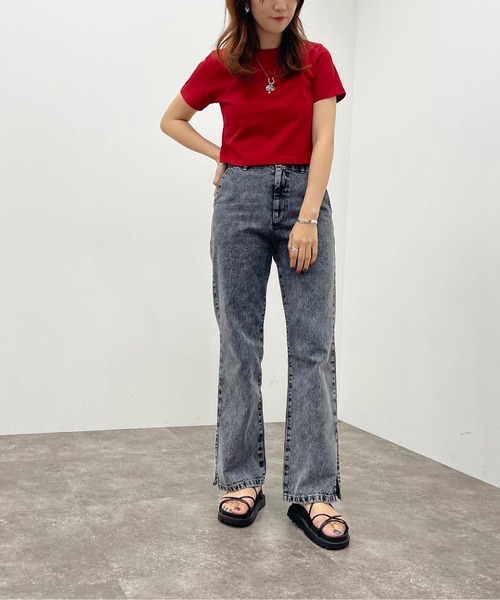 apres jour mignon（アプレジュールミニョン）の「ショートＴシャツ【ZOZOTOWN限定アイテム】（Tシャツ/カットソー・レディース・レッド/オフホワイト/オレンジ/グリーン/ブラック・フリー）」の17枚目の写真