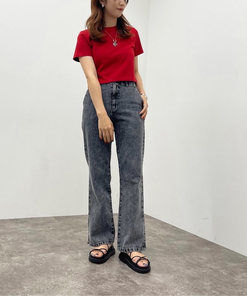 apres jour mignon（アプレジュールミニョン）の「ショートＴシャツ【ZOZOTOWN限定アイテム】（Tシャツ/カットソー・レディース・レッド/オフホワイト/オレンジ/グリーン/ブラック・フリー）」の18枚目の写真