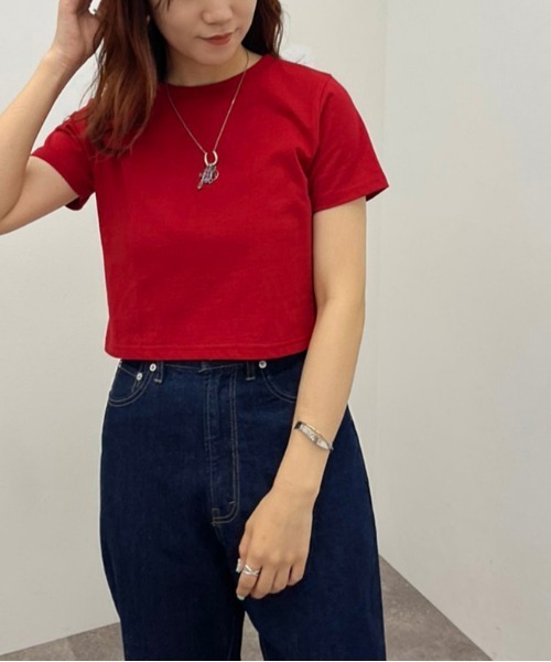 apres jour mignon（アプレジュールミニョン）の「ショートＴシャツ【ZOZOTOWN限定アイテム】（Tシャツ/カットソー・レディース・レッド/オフホワイト/オレンジ/グリーン/ブラック・フリー）」の7枚目の写真