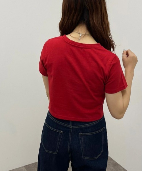 apres jour mignon（アプレジュールミニョン）の「ショートＴシャツ【ZOZOTOWN限定アイテム】（Tシャツ/カットソー・レディース・レッド/オフホワイト/オレンジ/グリーン/ブラック・フリー）」の8枚目の写真