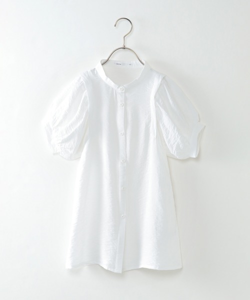 ikka（イッカ）の「【キッズ】5分袖バンドカラー前開きワンピース（100~160cm）（ワンピース・キッズ・オフホワイト/ベージュ・100/110/120/130/140/150/160）」の10枚目の写真