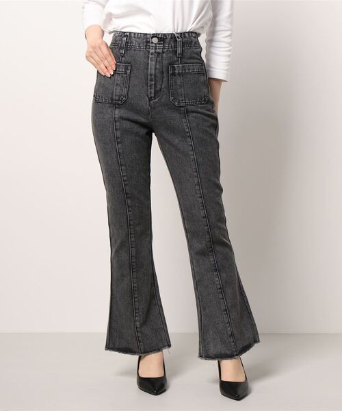 ems excite(エムズエキサイト)の「カットオフフレアパンツ(その他パンツ・レディース・ケミカルウォッシュ/ブラック/アイボリー/インディゴブルー・FREE)」の19枚目の写真