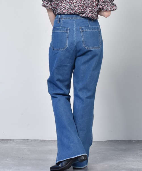 ems excite(エムズエキサイト)の「カットオフフレアパンツ(その他パンツ・レディース・ケミカルウォッシュ/ブラック/アイボリー/インディゴブルー・FREE)」の18枚目の写真