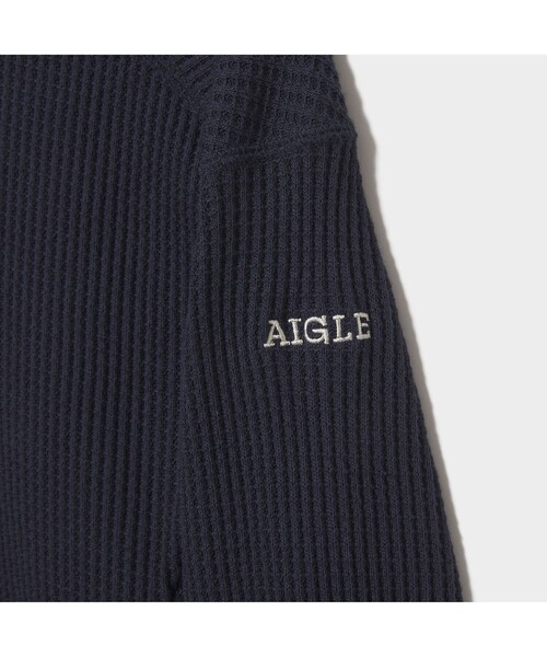 AIGLE（エーグル）の「吸水速乾 ワッフルドロップショルダー 長袖Ｔシャツ（Tシャツ/カットソー・レディース・ライトブルー/アイボリー/ダークネイビー・S/M/L）」の4枚目の写真