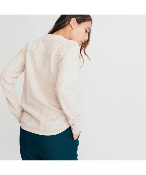 AIGLE（エーグル）の「吸水速乾 ワッフルドロップショルダー 長袖Ｔシャツ（Tシャツ/カットソー・レディース・ライトブルー/アイボリー/ダークネイビー・S/M/L）」の13枚目の写真