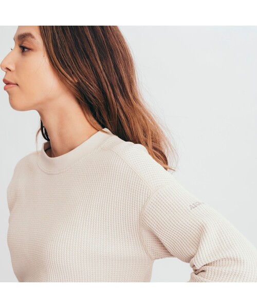 AIGLE（エーグル）の「吸水速乾 ワッフルドロップショルダー 長袖Ｔシャツ（Tシャツ/カットソー・レディース・ライトブルー/アイボリー/ダークネイビー・S/M/L）」の7枚目の写真