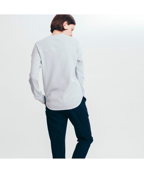 AIGLE（エーグル）の「吸水速乾 ワッフルドロップショルダー 長袖Ｔシャツ（Tシャツ/カットソー・レディース・ライトブルー/アイボリー/ダークネイビー・S/M/L）」の14枚目の写真