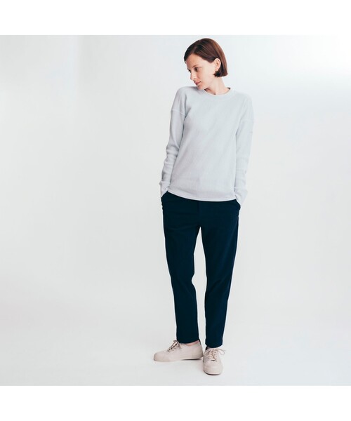 AIGLE（エーグル）の「吸水速乾 ワッフルドロップショルダー 長袖Ｔシャツ（Tシャツ/カットソー・レディース・ライトブルー/アイボリー/ダークネイビー・S/M/L）」の8枚目の写真
