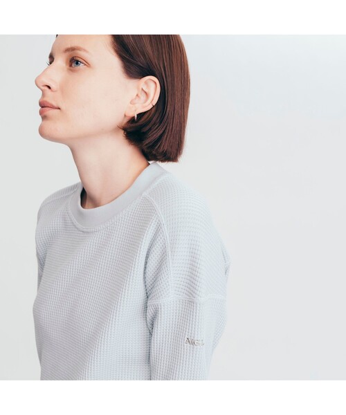 AIGLE（エーグル）の「吸水速乾 ワッフルドロップショルダー 長袖Ｔシャツ（Tシャツ/カットソー・レディース・ライトブルー/アイボリー/ダークネイビー・S/M/L）」の11枚目の写真