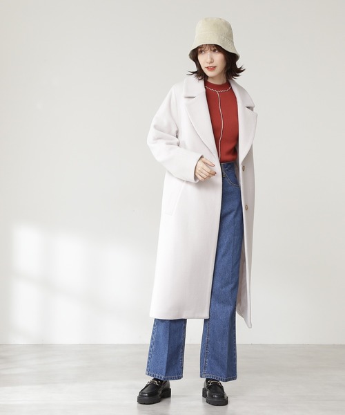 N.（N. Natural Beauty Basic）（エヌエヌナチュラルビューティーベーシック）の「【S Size Line】◆ウールパイルチェスターコート（チェスターコート・レディース・ネイビー/オフホワイト/ブルーグレー/モカ・SMALL/MEDIUM）」の9枚目の写真