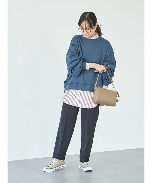 Green　Parks（グリーンパークス）の「袖ぽわ裏毛プルオーバー＊（Tシャツ/カットソー・レディース・ブラック/ベージュ/ブラウン/ブルー・FREE）」の21枚目の写真