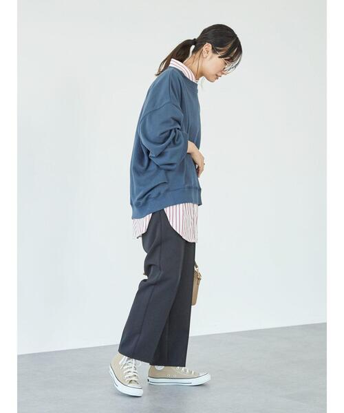 Green　Parks（グリーンパークス）の「袖ぽわ裏毛プルオーバー＊（Tシャツ/カットソー・レディース・ブラック/ベージュ/ブラウン/ブルー・FREE）」の19枚目の写真