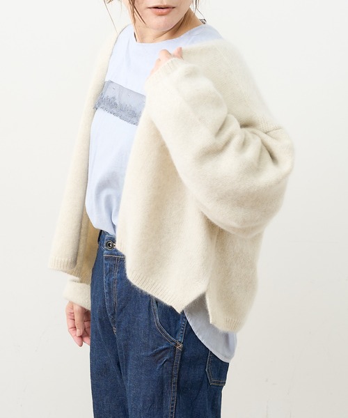 PUAL CE CIN（ピュアルセシン）の「ホワイトヤク カーディガン（カーディガン/ボレロ・レディース・アイボリー/ベージュ/ミント/ピンク/ライトピンク・FREE）」の2枚目の写真