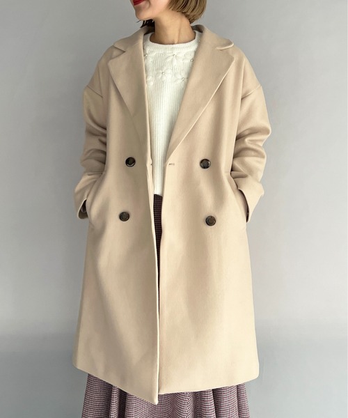 PICCIN(ピッチン)の「ダブルロングチェスターコート(その他アウター・レディース・ベージュ/イエロー/ブルー・M/L)」の1枚目の写真