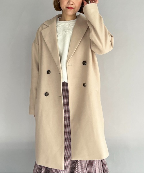 PICCIN(ピッチン)の「ダブルロングチェスターコート(その他アウター・レディース・ベージュ/イエロー/ブルー・M/L)」の7枚目の写真