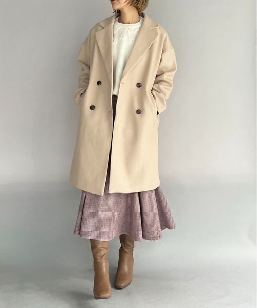 PICCIN(ピッチン)の「ダブルロングチェスターコート(その他アウター・レディース・ベージュ/イエロー/ブルー・M/L)」の10枚目の写真