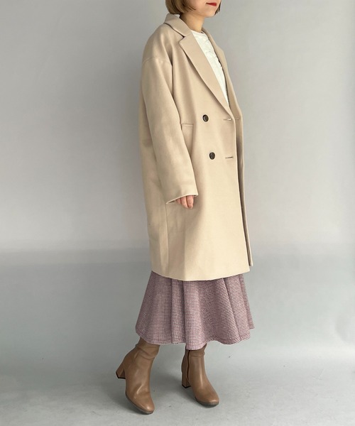 PICCIN(ピッチン)の「ダブルロングチェスターコート(その他アウター・レディース・ベージュ/イエロー/ブルー・M/L)」の11枚目の写真