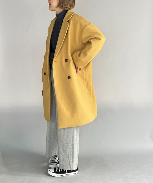 PICCIN(ピッチン)の「ダブルロングチェスターコート(その他アウター・レディース・ベージュ/イエロー/ブルー・M/L)」の4枚目の写真