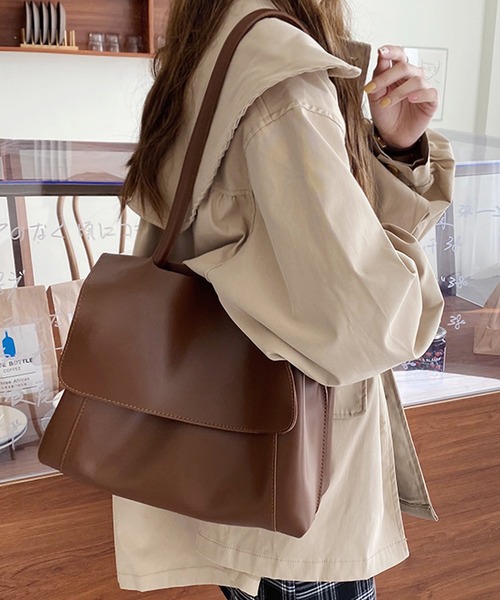 SMILE ORCHID（スマイルオーキッド）の「ふたつき２wayトートバッグ＆ショルダーバッグ（ショルダーバッグ・レディース・ブラウン/ブラック・FREE）」の11枚目の写真