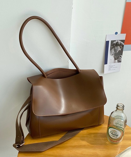 SMILE ORCHID（スマイルオーキッド）の「ふたつき２wayトートバッグ＆ショルダーバッグ（ショルダーバッグ・レディース・ブラウン/ブラック・FREE）」の3枚目の写真