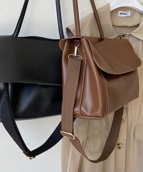 SMILE ORCHID（スマイルオーキッド）の「ふたつき２wayトートバッグ＆ショルダーバッグ（ショルダーバッグ・レディース・ブラウン/ブラック・FREE）」の8枚目の写真