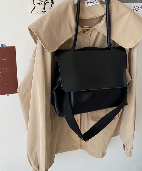 SMILE ORCHID（スマイルオーキッド）の「ふたつき２wayトートバッグ＆ショルダーバッグ（ショルダーバッグ・レディース・ブラウン/ブラック・FREE）」の6枚目の写真