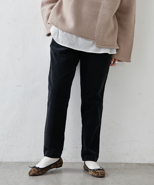 PUAL CE CIN（ピュアルセシン）の「ストレッチコールテンテーパードパンツ（その他パンツ・レディース・ブラック/ベージュ/ピンク/イエロー/ブルー/アイボリー・FREE）」の3枚目の写真