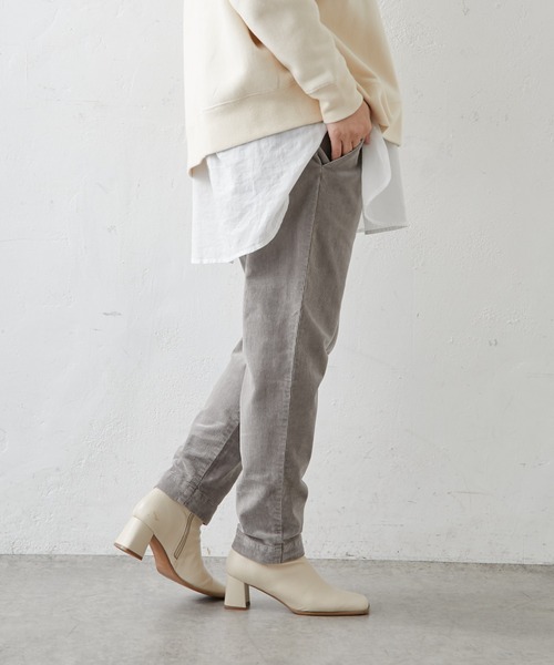 PUAL CE CIN（ピュアルセシン）の「ストレッチコールテンテーパードパンツ（その他パンツ・レディース・ブラック/ベージュ/ピンク/イエロー/ブルー/アイボリー・FREE）」の10枚目の写真