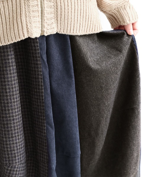 osharewalker(オシャレウォーカー)の「『異素材配色コクーンスカート』(スカート・レディース・レッド/ネイビー・FREE)」の11枚目の写真