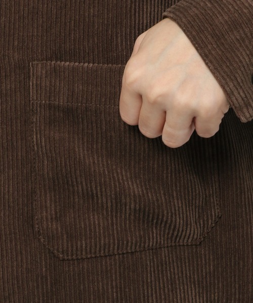 LOWRYS FARM(ローリーズファーム)の「ソフトコーデュロイシャツジャケット 255131(シャツ/ブラウス・メンズ・チャコールグレー/ダークブラウン/グリーン・MEDIUM/LARGE)」の9枚目の写真